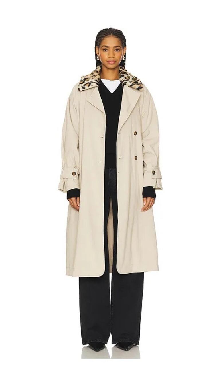 Free People WTF Need It Trench Coat in French Oak Large NEW Earthy Neutral